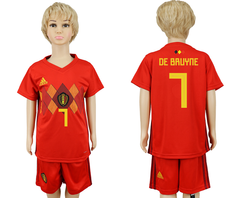 2018 maillot pour enfants BELGIUM CHIRLDREN #7 DE BRUYNE